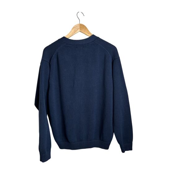 L.L. Bean Men's Navy Blue V-neck Cardigan Sweater Size Large - Picture 3 of 7